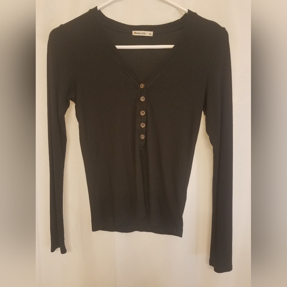 Marine Layer Ribbed Henley (xs)